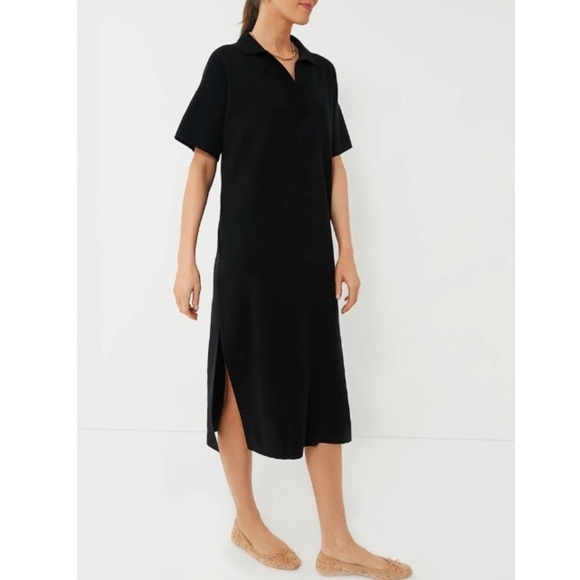 Tuckernuck NWT Channing Polo Black Midi Dress XXL Preppy Old Money Luxury - Picture 3 of 15